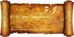 Pláger Jakobina névjegykártya